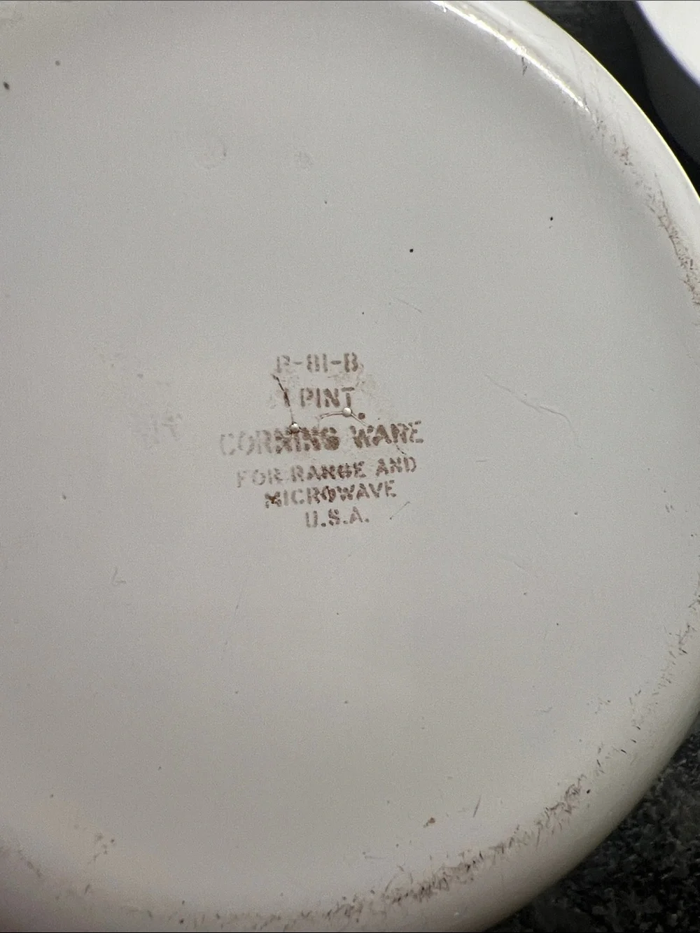 Vintage White Corningware handled Casserole Bowls with Cornflower Blue Pattern.